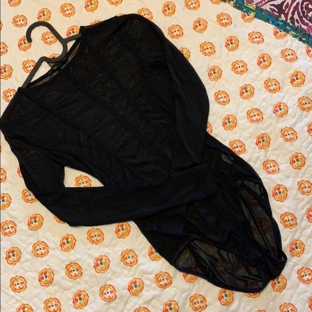 Black mesh bodysuit